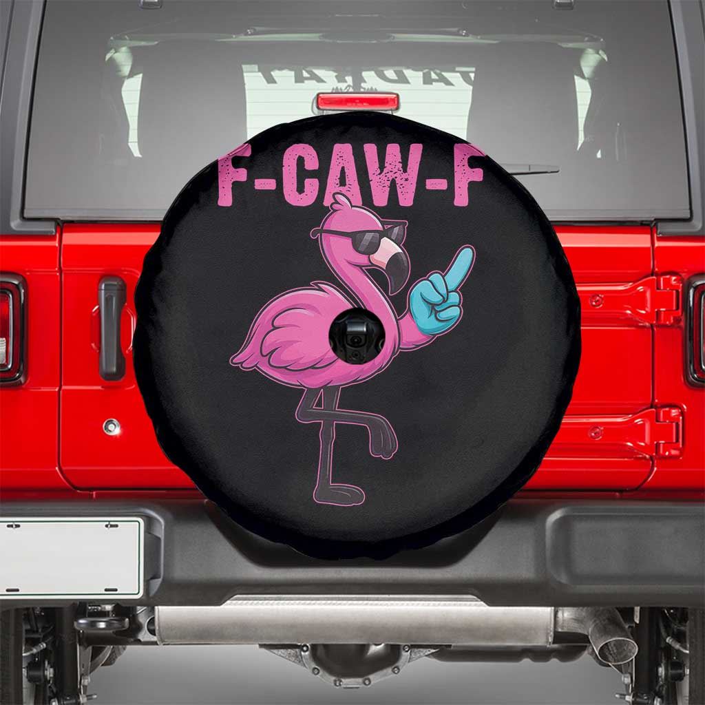 Funny F-Caw-F Flamingo Spare Tire Cover Adult Humor - Wonder Print Shop