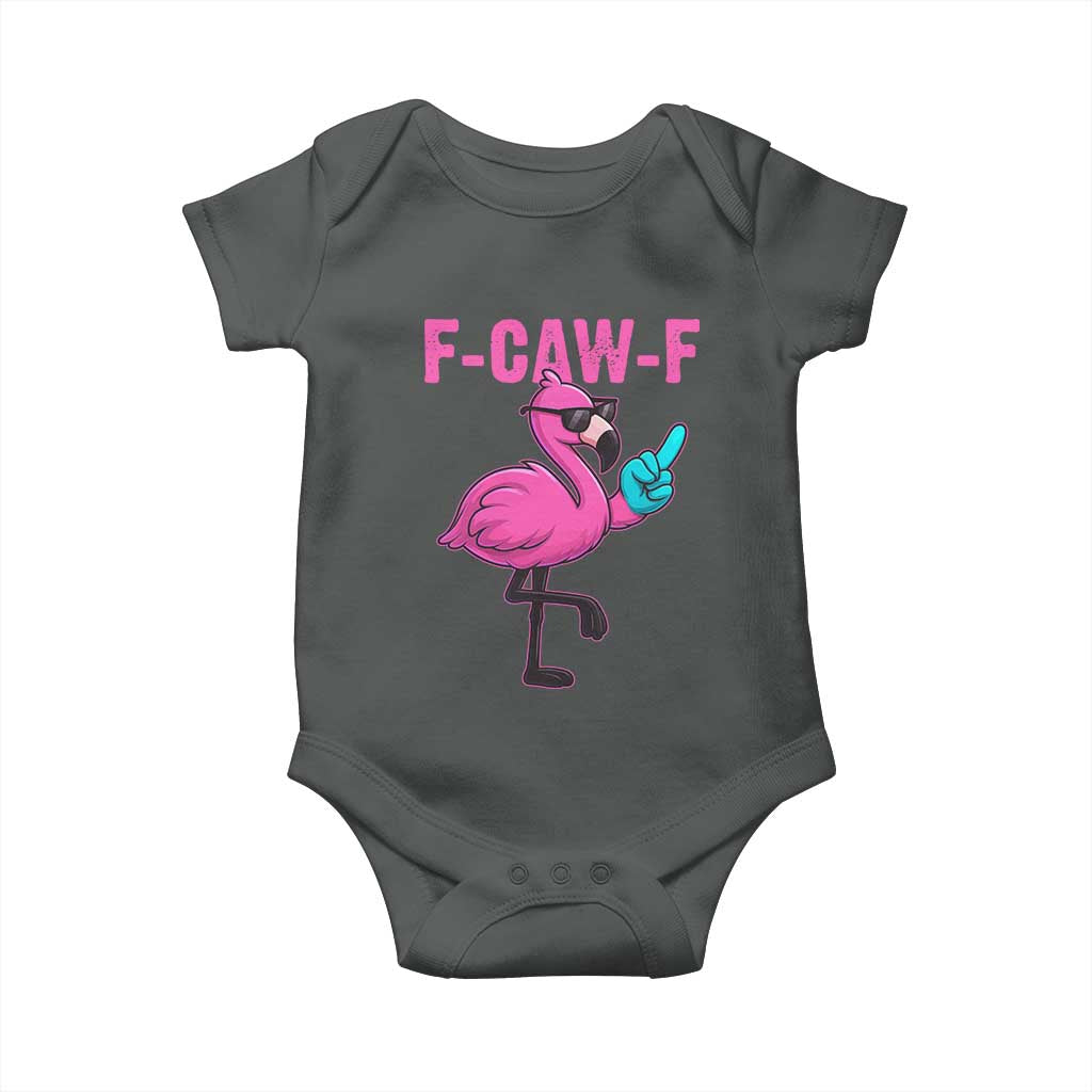 Funny F-Caw-F Flamingo Baby Onesie Adult Humor - Wonder Print Shop