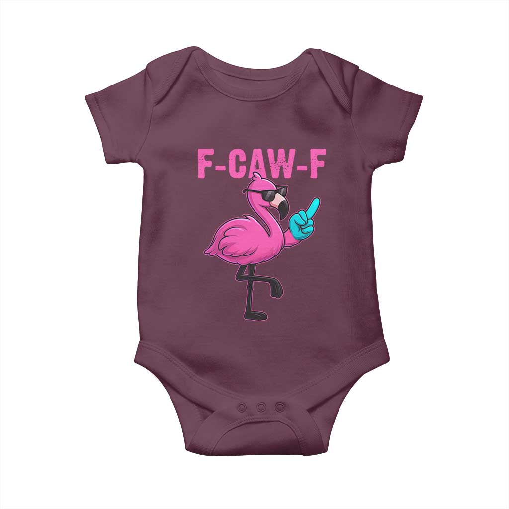 Funny F-Caw-F Flamingo Baby Onesie Adult Humor - Wonder Print Shop