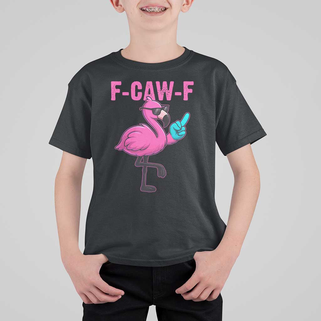 Funny F-Caw-F Flamingo T Shirt For Kid Adult Humor - Wonder Print Shop