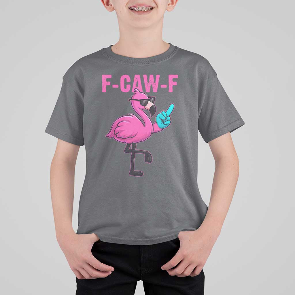 Funny F-Caw-F Flamingo T Shirt For Kid Adult Humor - Wonder Print Shop