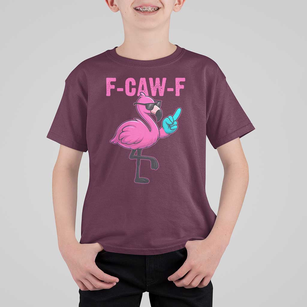 Funny F-Caw-F Flamingo T Shirt For Kid Adult Humor - Wonder Print Shop