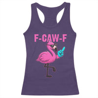 Funny F-Caw-F Flamingo Racerback Tank Top Adult Humor - Wonder Print Shop