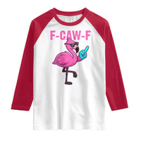 Funny F-Caw-F Flamingo Raglan Shirt Adult Humor - Wonder Print Shop