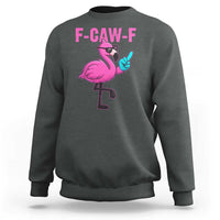 Funny F-Caw-F Flamingo Sweatshirt Adult Humor - Wonder Print Shop
