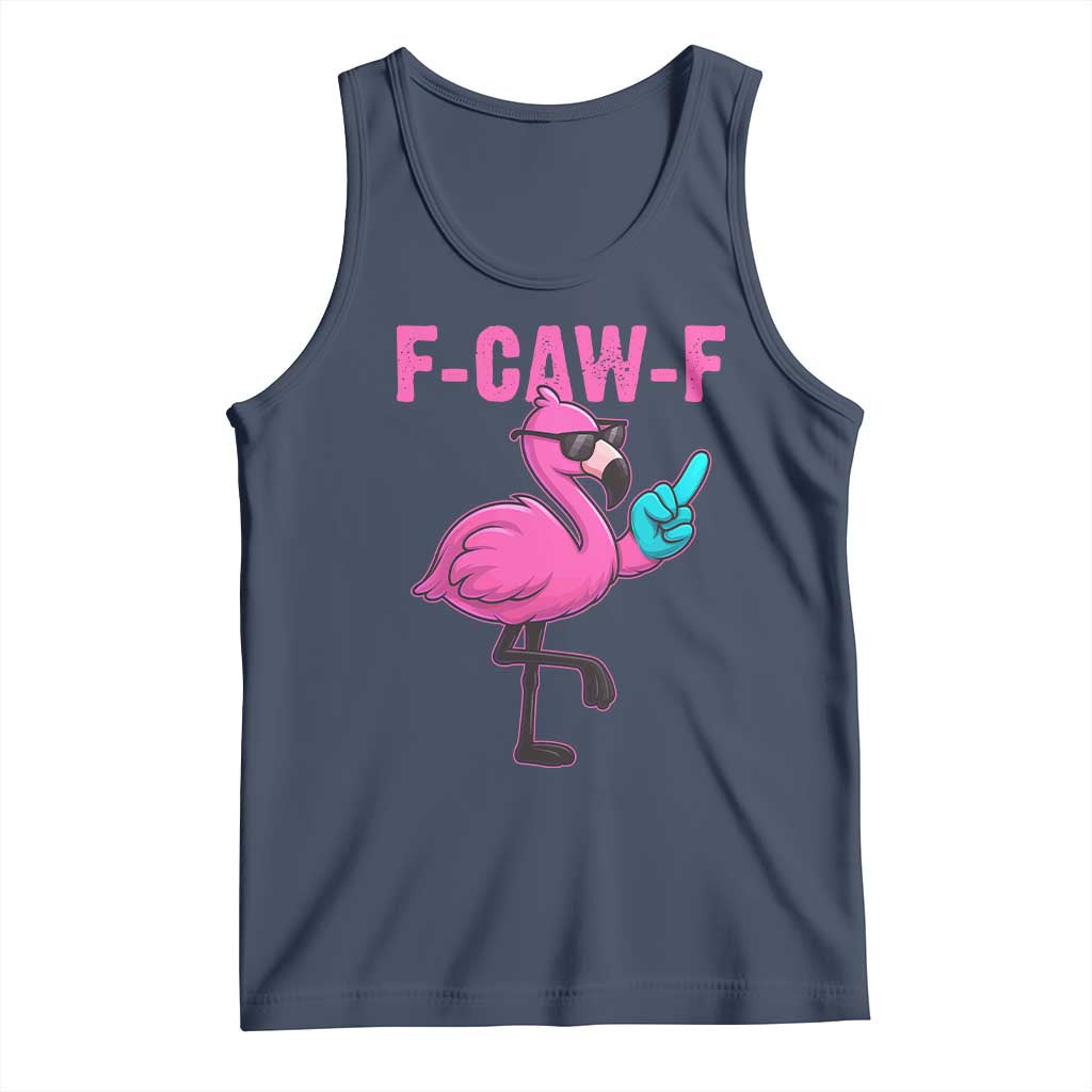 Funny F-Caw-F Flamingo Tank Top Adult Humor - Wonder Print Shop