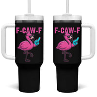 Funny F-Caw-F Flamingo Tumbler With Handle Adult Humor - Wonder Print Shop