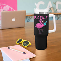 Funny F-Caw-F Flamingo Tumbler With Handle Adult Humor - Wonder Print Shop