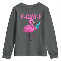 Funny F-Caw-F Flamingo Youth Sweatshirt Adult Humor - Wonder Print Shop