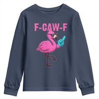 Funny F-Caw-F Flamingo Youth Sweatshirt Adult Humor - Wonder Print Shop
