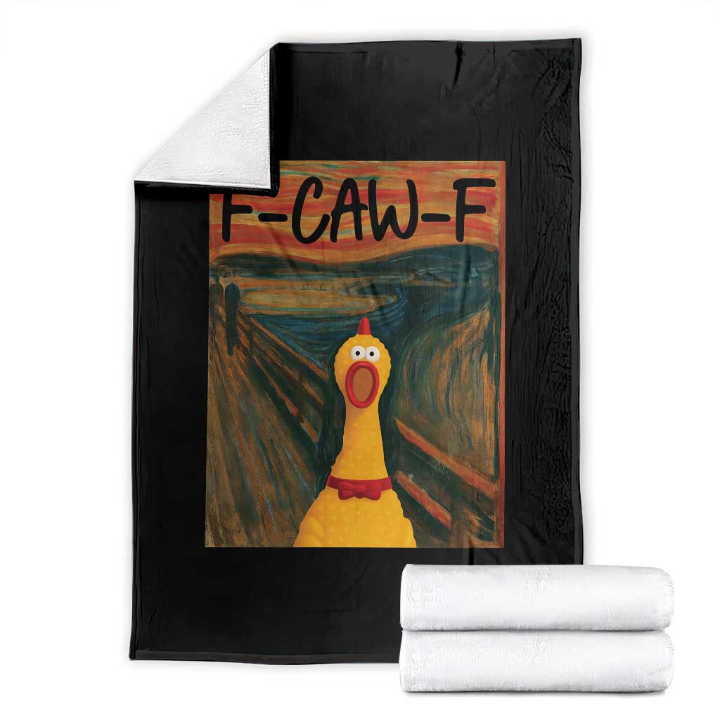 F Caw F Screaming Chicken Throw Blanket Funny Fawk Off Meme - Wonder Print Shop