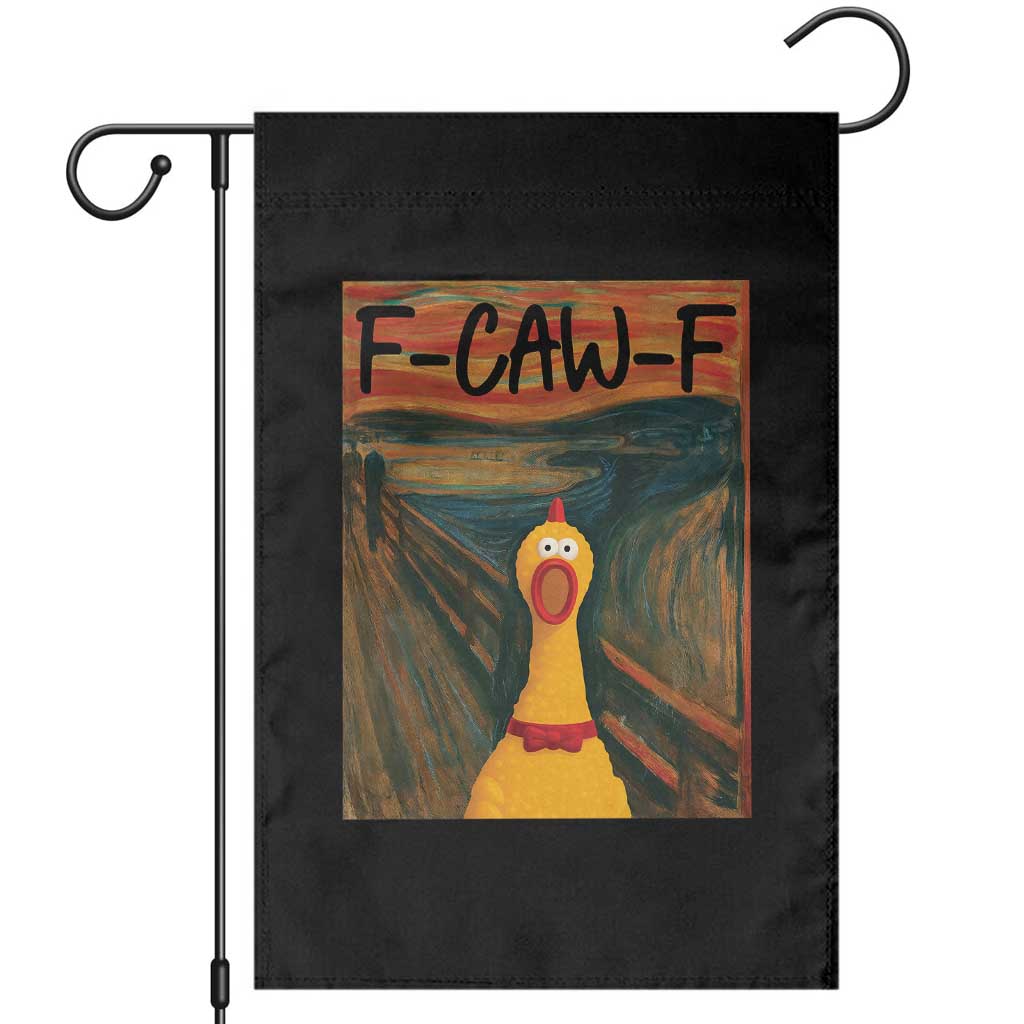 F Caw F Screaming Chicken Garden Flag Funny Fawk Off Meme - Wonder Print Shop