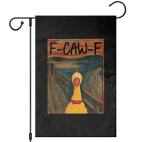 F Caw F Screaming Chicken Garden Flag Funny Fawk Off Meme - Wonder Print Shop