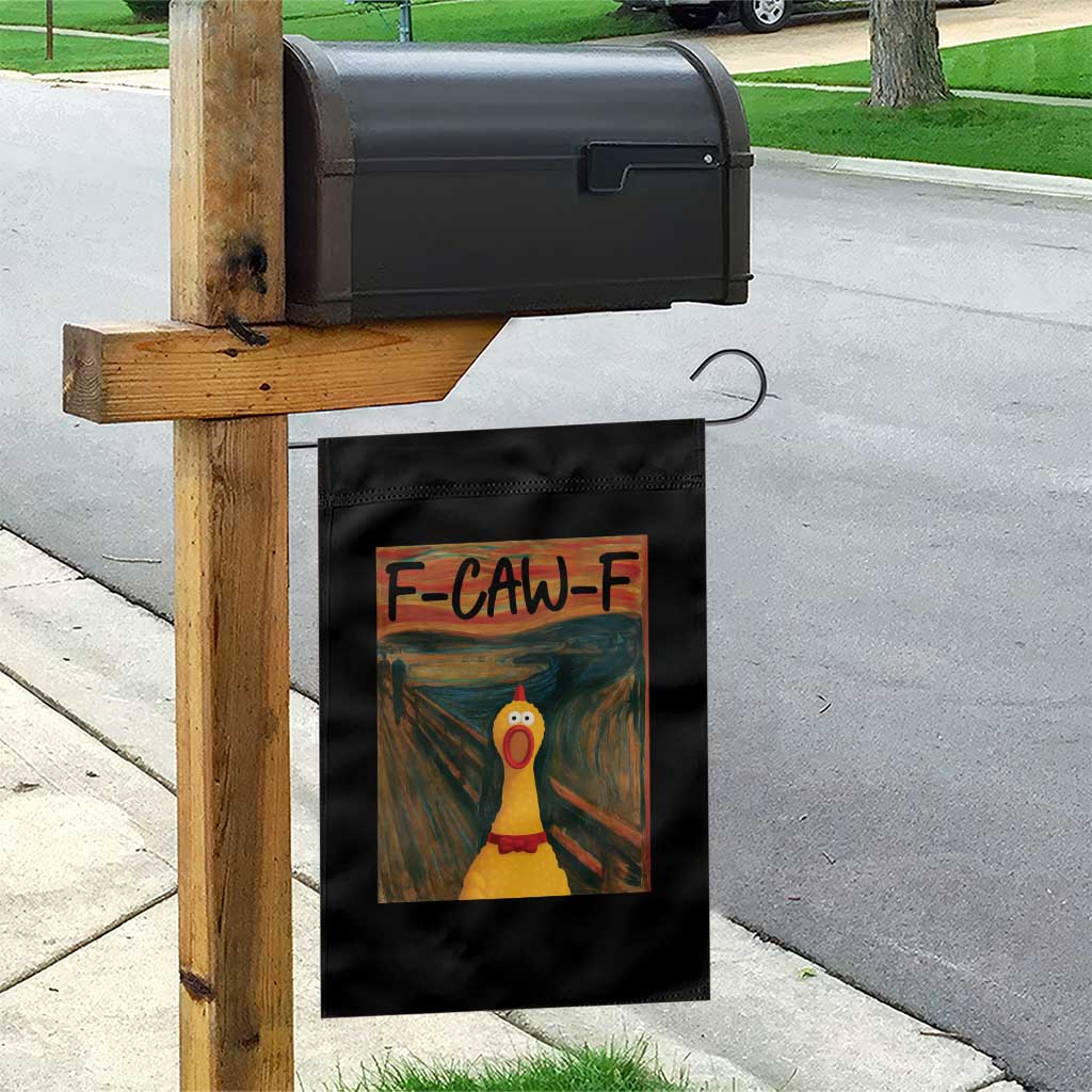 F Caw F Screaming Chicken Garden Flag Funny Fawk Off Meme - Wonder Print Shop