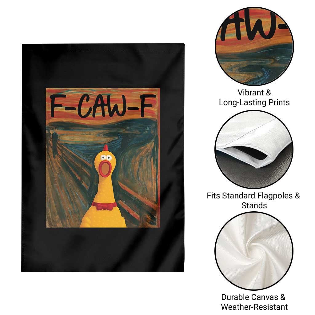 F Caw F Screaming Chicken Garden Flag Funny Fawk Off Meme - Wonder Print Shop
