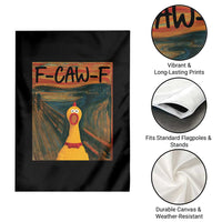 F Caw F Screaming Chicken Garden Flag Funny Fawk Off Meme - Wonder Print Shop