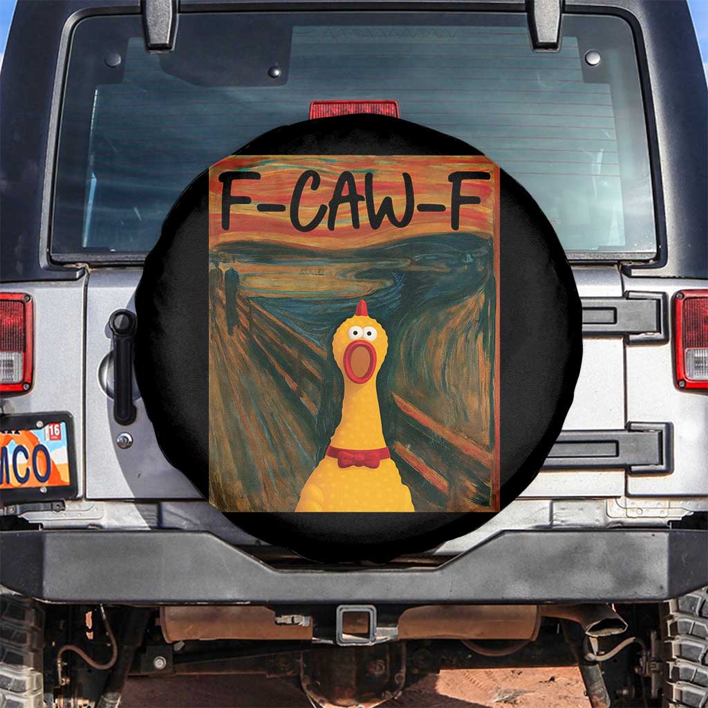 F Caw F Screaming Chicken Spare Tire Cover Funny Fawk Off Meme - Wonder Print Shop