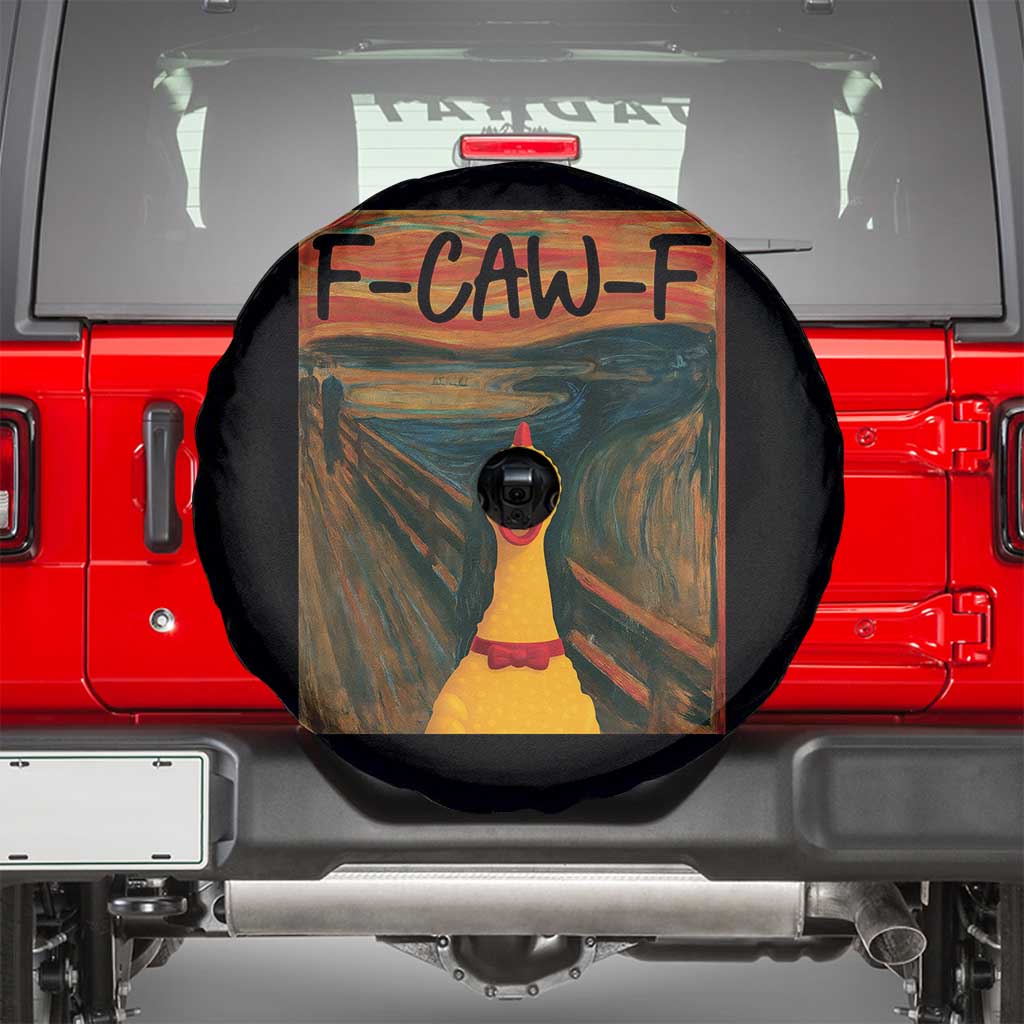 F Caw F Screaming Chicken Spare Tire Cover Funny Fawk Off Meme - Wonder Print Shop
