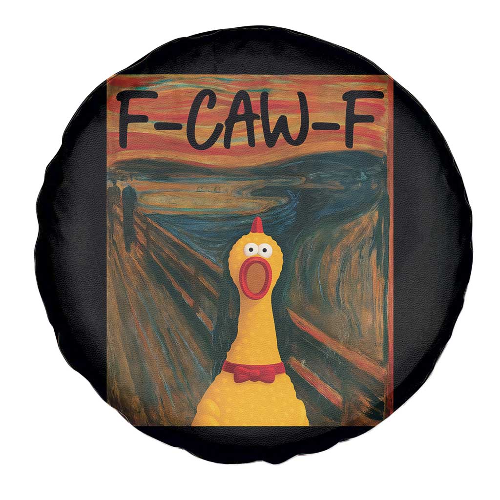 F Caw F Screaming Chicken Spare Tire Cover Funny Fawk Off Meme - Wonder Print Shop