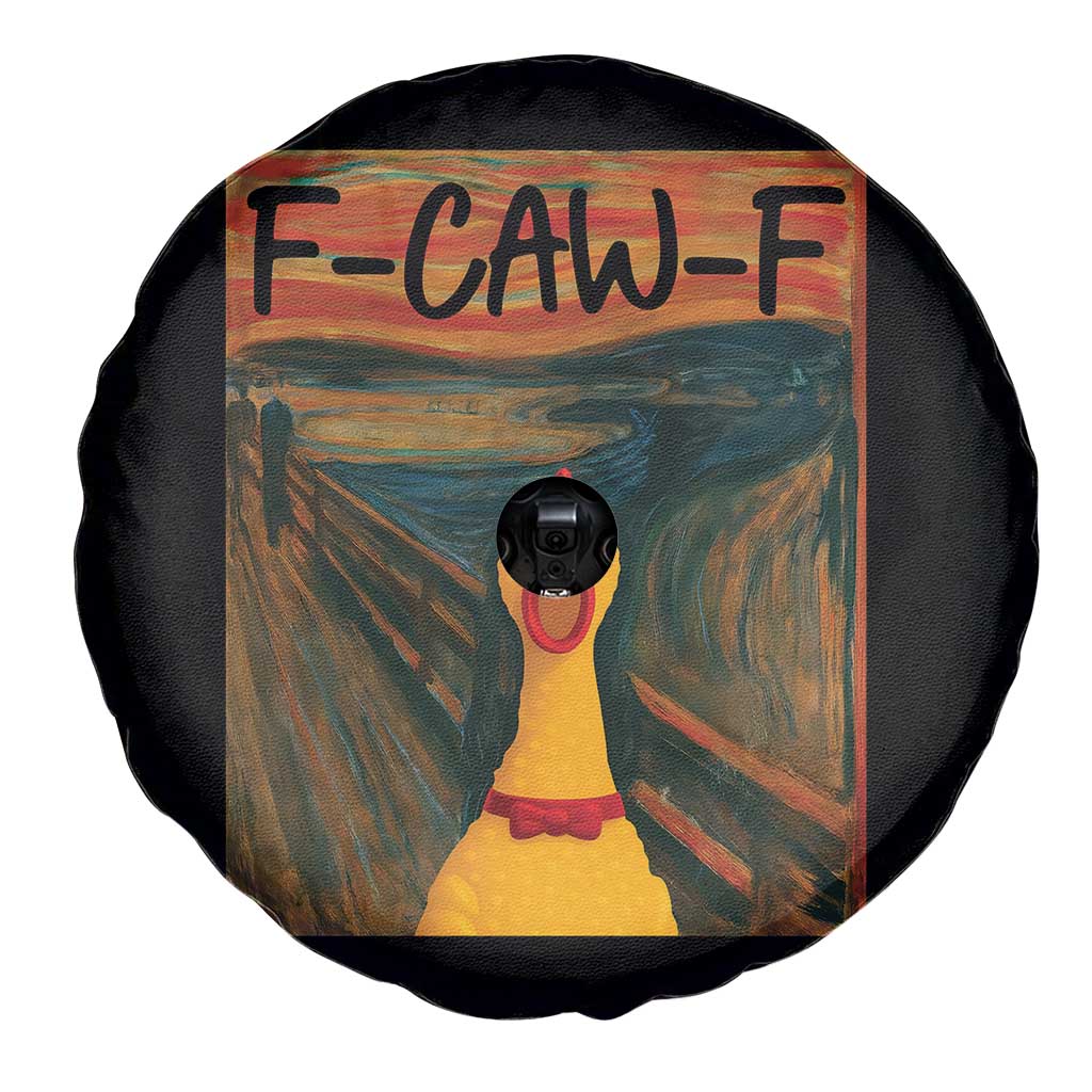 F Caw F Screaming Chicken Spare Tire Cover Funny Fawk Off Meme - Wonder Print Shop