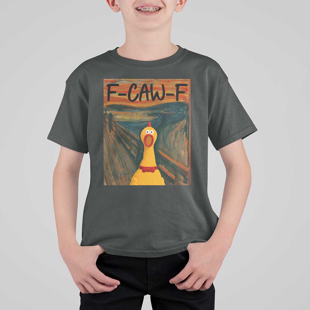 F Caw F Screaming Chicken T Shirt For Kid Funny Fawk Off Meme - Wonder Print Shop