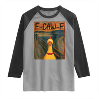 F Caw F Screaming Chicken Raglan Shirt Funny Fawk Off Meme - Wonder Print Shop