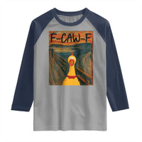 F Caw F Screaming Chicken Raglan Shirt Funny Fawk Off Meme - Wonder Print Shop