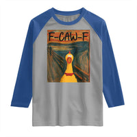 F Caw F Screaming Chicken Raglan Shirt Funny Fawk Off Meme - Wonder Print Shop