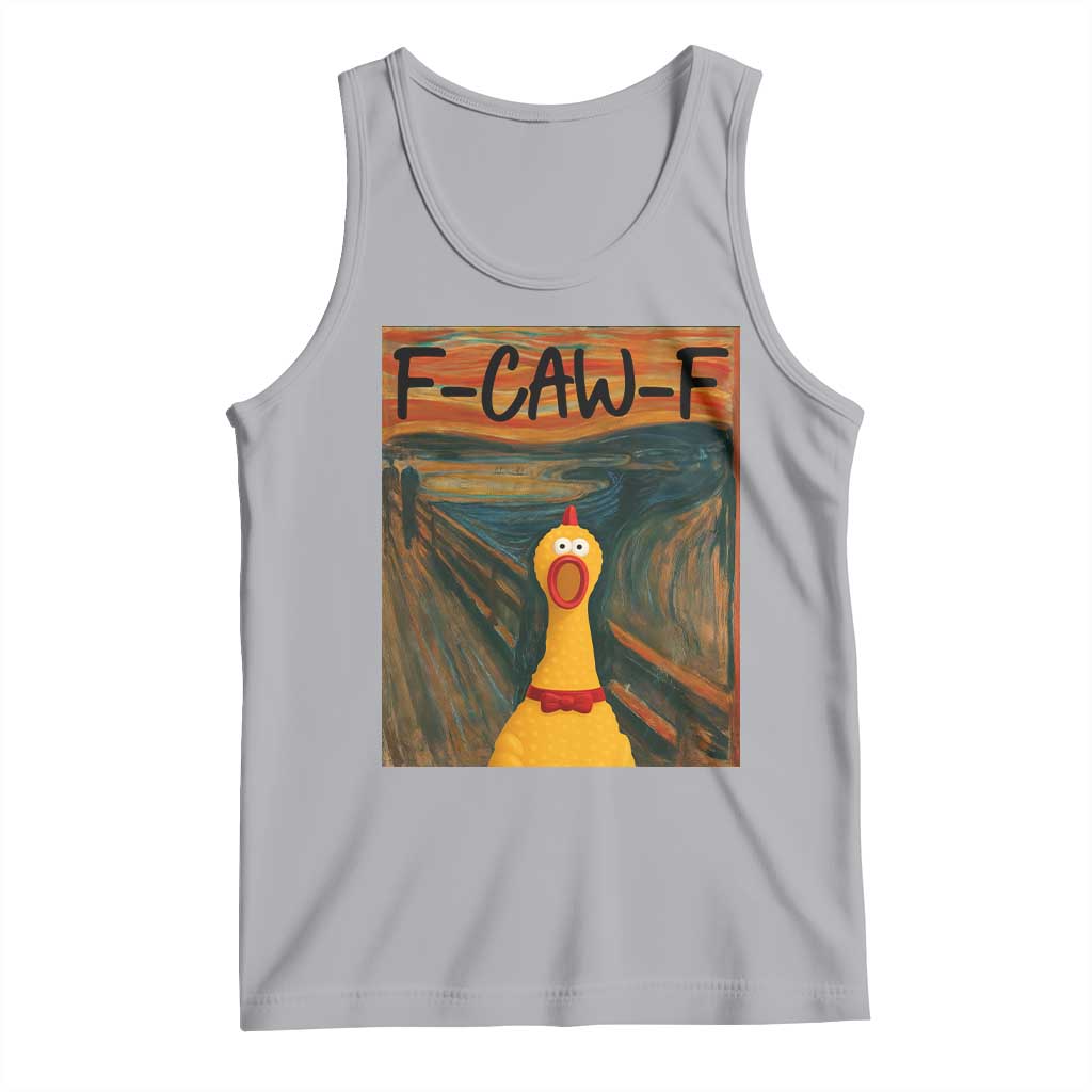 F Caw F Screaming Chicken Tank Top Funny Fawk Off Meme - Wonder Print Shop