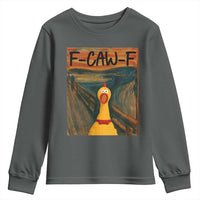 F Caw F Screaming Chicken Youth Sweatshirt Funny Fawk Off Meme - Wonder Print Shop