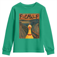 F Caw F Screaming Chicken Youth Sweatshirt Funny Fawk Off Meme - Wonder Print Shop