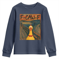 F Caw F Screaming Chicken Youth Sweatshirt Funny Fawk Off Meme - Wonder Print Shop