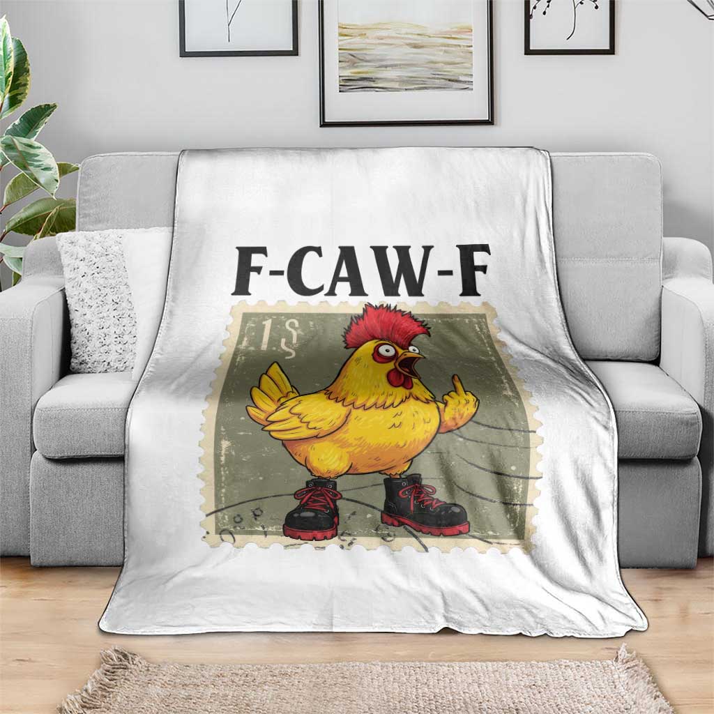 F Caw F Screaming Chicken Throw Blanket Metal Heavy Punk Rock Music - Wonder Print Shop
