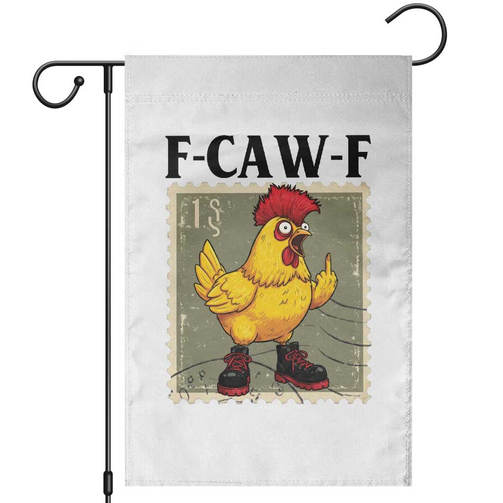 F Caw F Screaming Chicken Garden Flag Metal Heavy Punk Rock Music - Wonder Print Shop