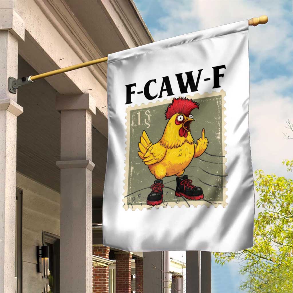 F Caw F Screaming Chicken Garden Flag Metal Heavy Punk Rock Music - Wonder Print Shop
