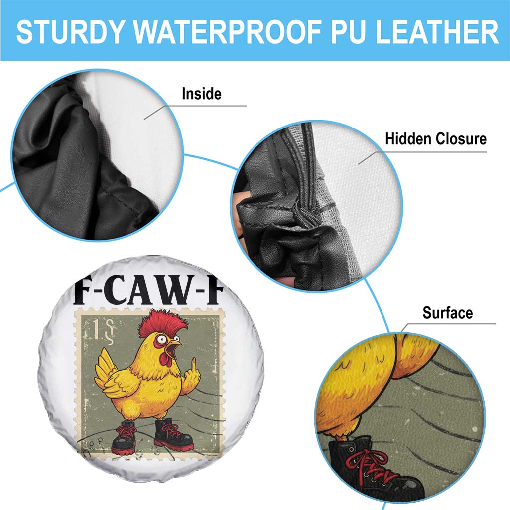 F Caw F Screaming Chicken Spare Tire Cover Metal Heavy Punk Rock Music - Wonder Print Shop