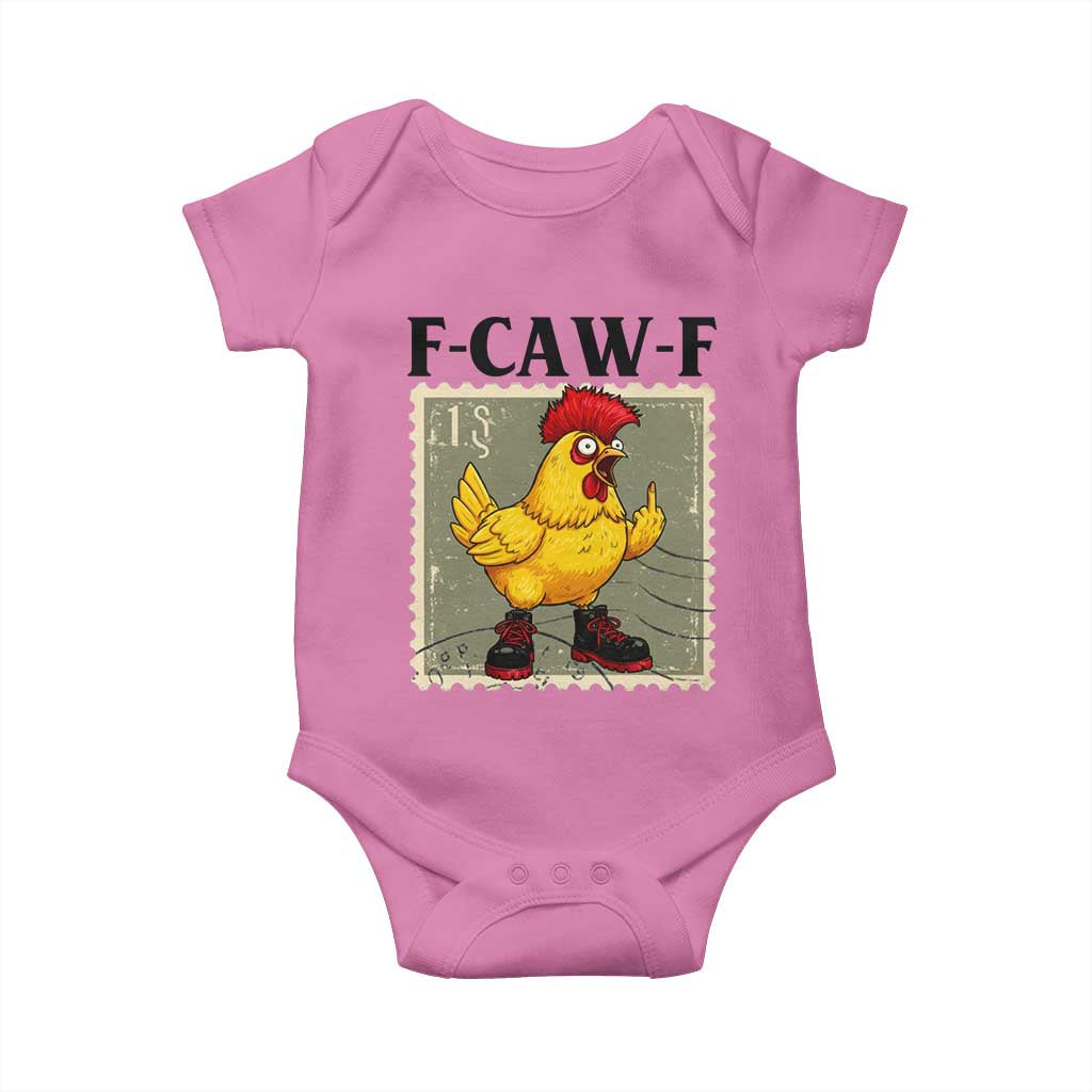 F Caw F Screaming Chicken Baby Onesie Metal Heavy Punk Rock Music - Wonder Print Shop
