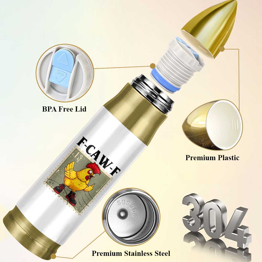 F Caw F Screaming Chicken Bullet Tumbler Metal Heavy Punk Rock Music - Wonder Print Shop