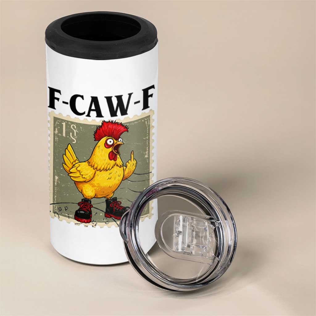 F Caw F Screaming Chicken 4 in 1 Can Cooler Tumbler Metal Heavy Punk Rock Music - Wonder Print Shop