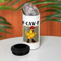 F Caw F Screaming Chicken 4 in 1 Can Cooler Tumbler Metal Heavy Punk Rock Music - Wonder Print Shop