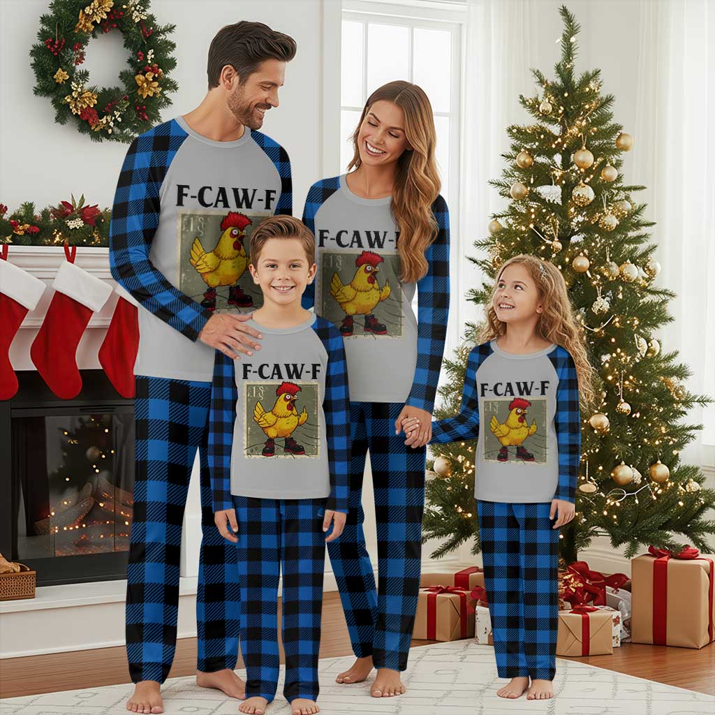 F Caw F Screaming Chicken Plaid Pajama Set Metal Heavy Punk Rock Music - Wonder Print Shop
