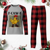 F Caw F Screaming Chicken Plaid Pajama Set Metal Heavy Punk Rock Music - Wonder Print Shop