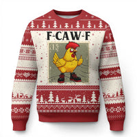 F Caw F Screaming Chicken Ugly Christmas Sweater Metal Heavy Punk Rock Music - Wonder Print Shop