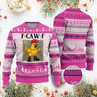 F Caw F Screaming Chicken Ugly Christmas Sweater Metal Heavy Punk Rock Music - Wonder Print Shop