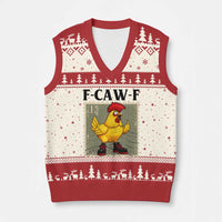 F Caw F Screaming Chicken V-Neck Knit Sweater Vest Metal Heavy Punk Rock Music - Wonder Print Shop
