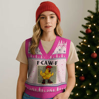 F Caw F Screaming Chicken V-Neck Knit Sweater Vest Metal Heavy Punk Rock Music - Wonder Print Shop