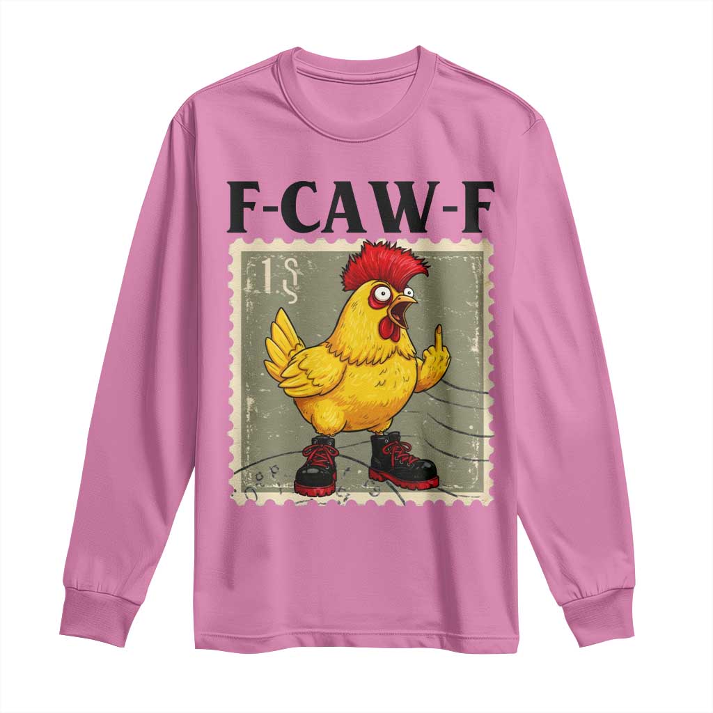 F Caw F Screaming Chicken Long Sleeve Shirt Metal Heavy Punk Rock Music - Wonder Print Shop