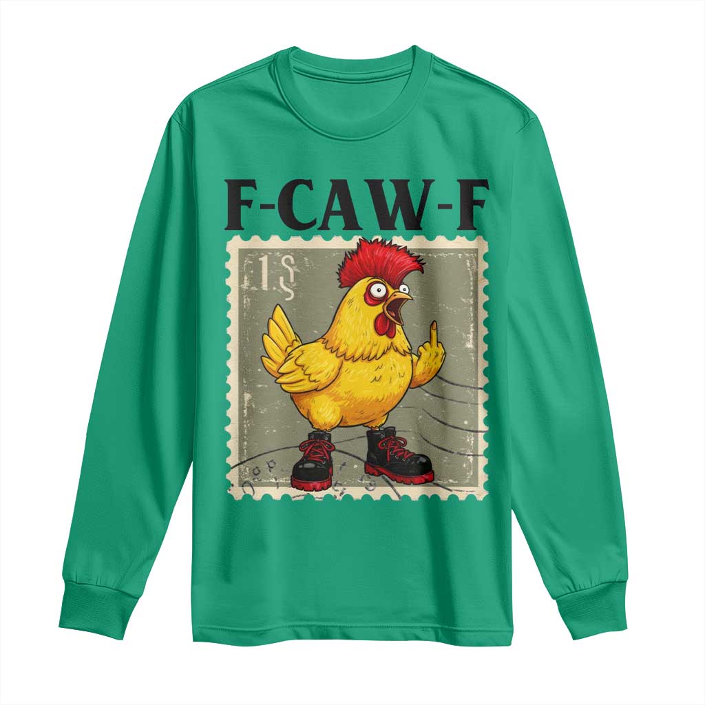 F Caw F Screaming Chicken Long Sleeve Shirt Metal Heavy Punk Rock Music - Wonder Print Shop