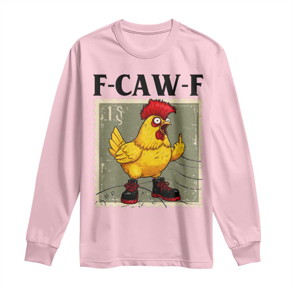 F Caw F Screaming Chicken Long Sleeve Shirt Metal Heavy Punk Rock Music - Wonder Print Shop
