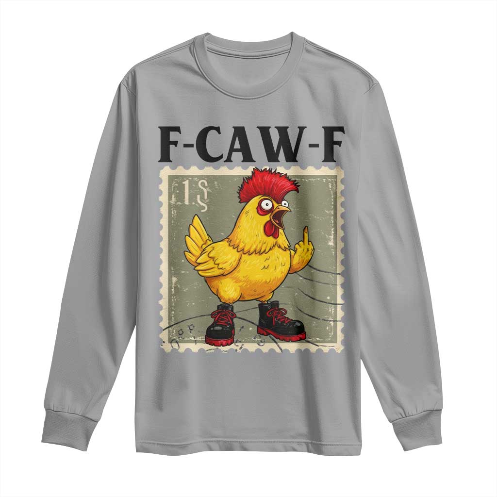 F Caw F Screaming Chicken Long Sleeve Shirt Metal Heavy Punk Rock Music - Wonder Print Shop